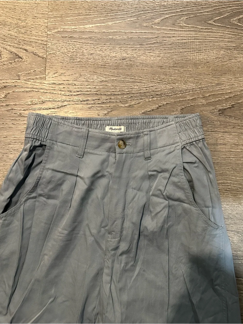 Madewell High-Rise Pleated Wide Leg Trousers Blue Size 6